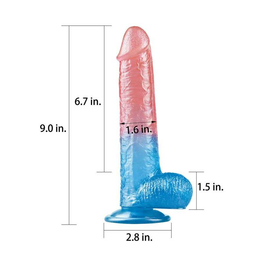 Dildo Dazzle Studsv 9 Rosa y Azul