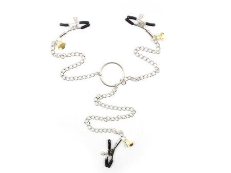 Pinzas para Pezones y Clitoris con Cadena Metal Pinzas para Pezones y Clitoris con Cadena Metal