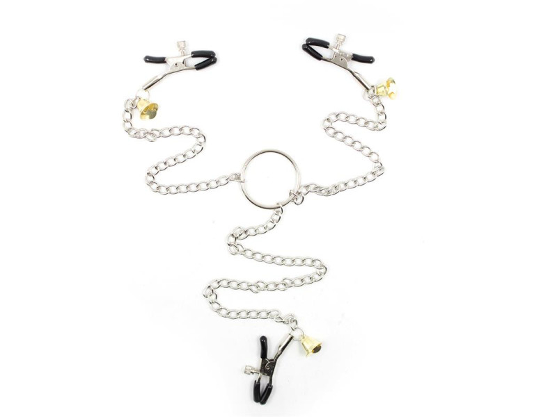 Pinzas para Pezones y Clitoris con Cadena Metal Pinzas para Pezones y Clitoris con Cadena Metal