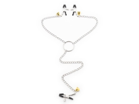 Pinzas para Pezones y Clitoris con Cadena Metal Pinzas para Pezones y Clitoris con Cadena Metal