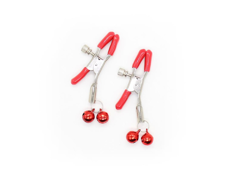 Pinzas para Pezones con Cascabeles Metal Rojo