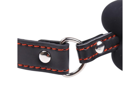 Mordaza Forma de Hueso Silicona 12 cm Negro