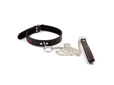 Collar con Cadena de Metal Negro Rojo Collar con Cadena de Metal Negro Rojo