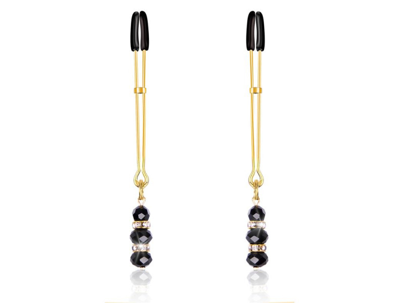 Pinzas para Pezones con Bolas de Cristal Dorado Pinzas para Pezones con Bolas de Cristal Dorado