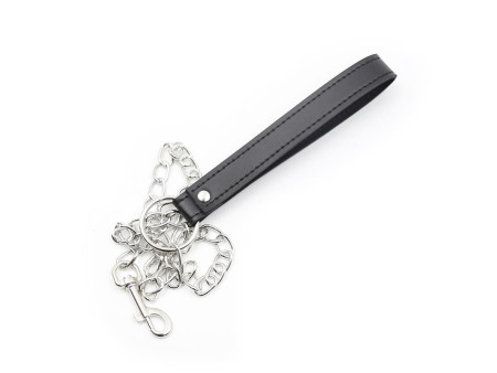 Collar con Correa de Metal Negro