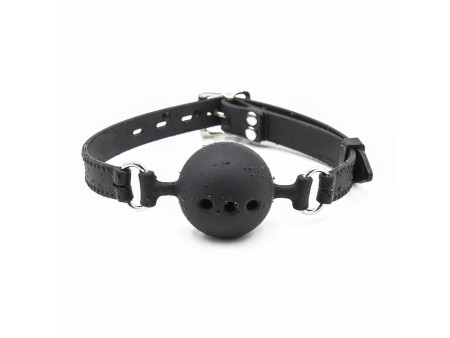 Mordaza de Bola Transpirable de Silicona 45 cm Talla M Negro