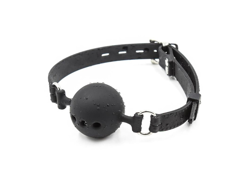 Mordaza de Bola Transpirable de Silicona 45 cm Talla M Negro