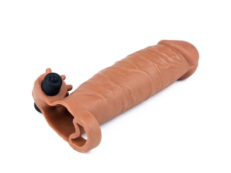 Funda para el Pene con Vibracion Add 2 Pleasure X Tender Marron