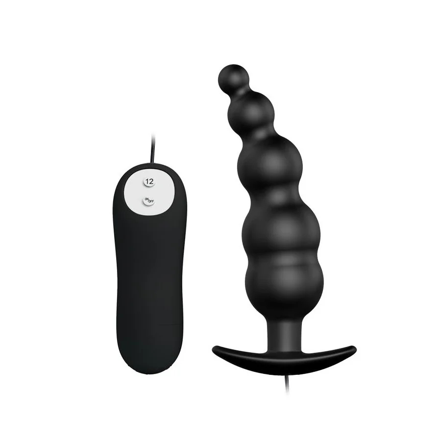 Vibrador Anal Burbujas Negro con Control Remo cl70