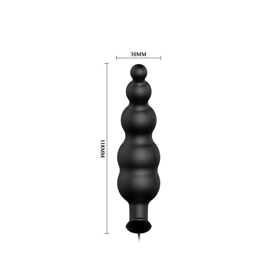 Vibrador Anal Burbujas Negro con Control Remo cl70