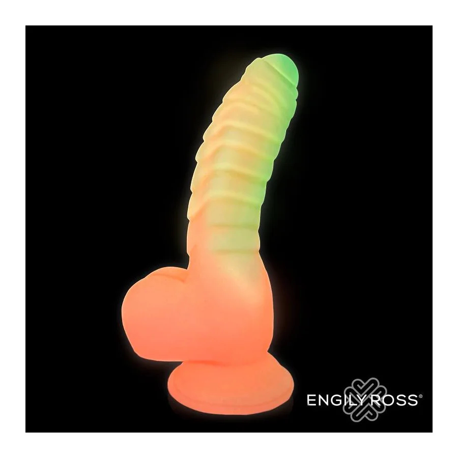 Scalidor Dildo Unicorn Brilla en la Oscuridad Silicona Liquida 18 cm